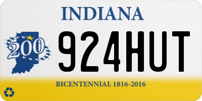 IN license plate 924HUT