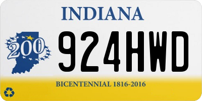 IN license plate 924HWD