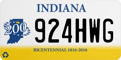 IN license plate 924HWG