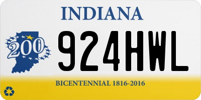 IN license plate 924HWL