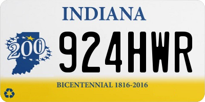 IN license plate 924HWR
