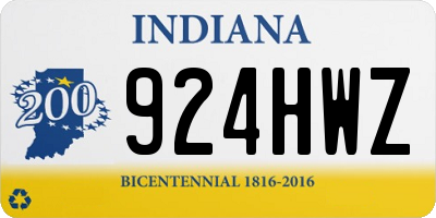 IN license plate 924HWZ