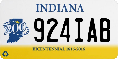 IN license plate 924IAB