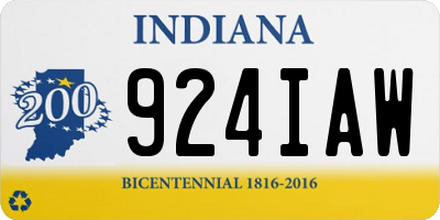 IN license plate 924IAW