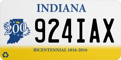IN license plate 924IAX