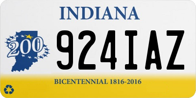 IN license plate 924IAZ