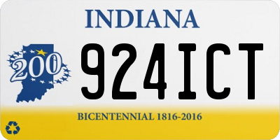 IN license plate 924ICT