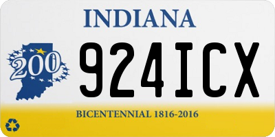 IN license plate 924ICX