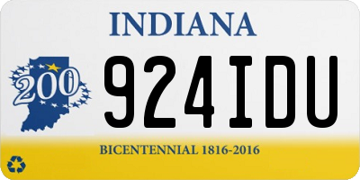IN license plate 924IDU