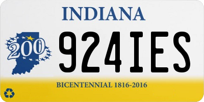 IN license plate 924IES
