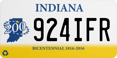 IN license plate 924IFR