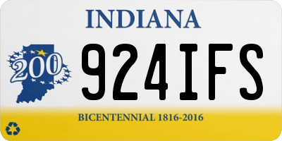 IN license plate 924IFS