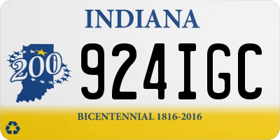 IN license plate 924IGC