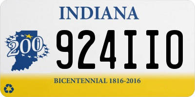 IN license plate 924IIO