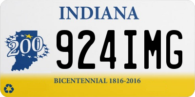 IN license plate 924IMG