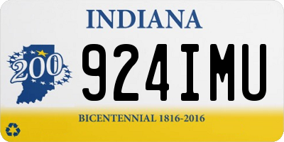 IN license plate 924IMU