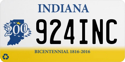 IN license plate 924INC