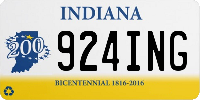 IN license plate 924ING