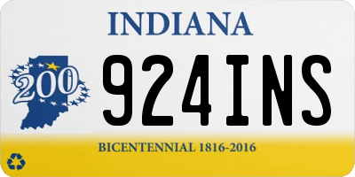 IN license plate 924INS