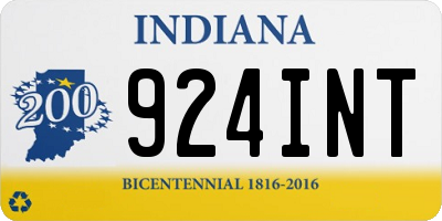 IN license plate 924INT