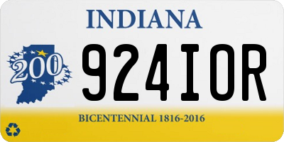 IN license plate 924IOR