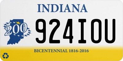 IN license plate 924IOU