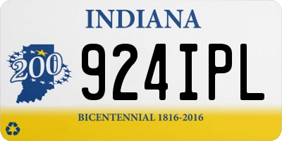 IN license plate 924IPL