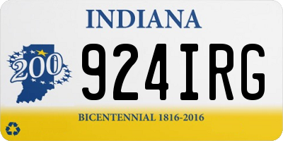 IN license plate 924IRG