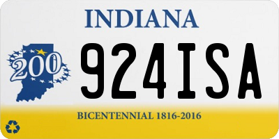 IN license plate 924ISA