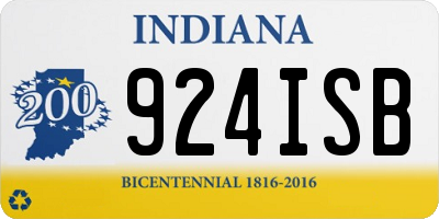 IN license plate 924ISB