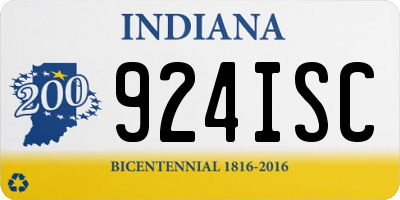 IN license plate 924ISC