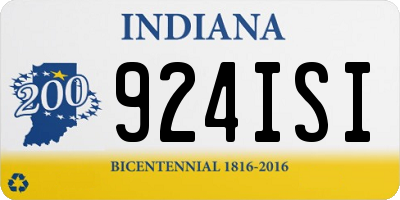 IN license plate 924ISI
