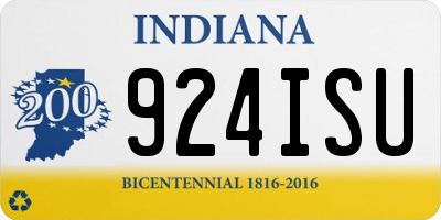 IN license plate 924ISU