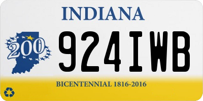 IN license plate 924IWB