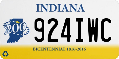 IN license plate 924IWC