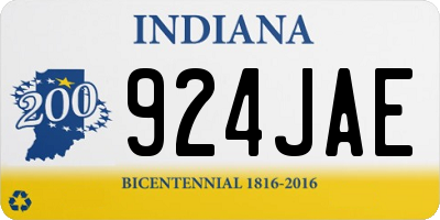 IN license plate 924JAE