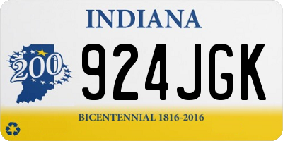 IN license plate 924JGK