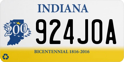 IN license plate 924JOA