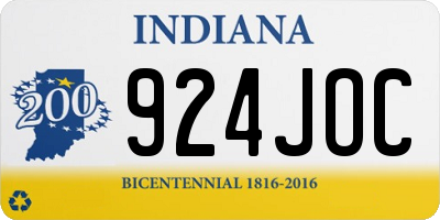 IN license plate 924JOC