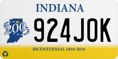 IN license plate 924JOK