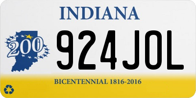 IN license plate 924JOL