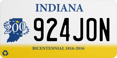 IN license plate 924JON