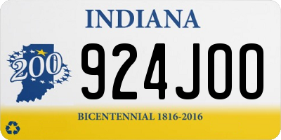 IN license plate 924JOO