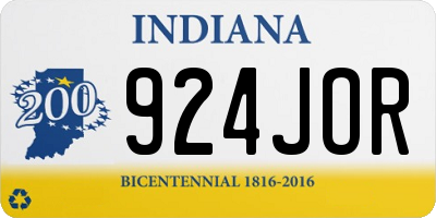 IN license plate 924JOR
