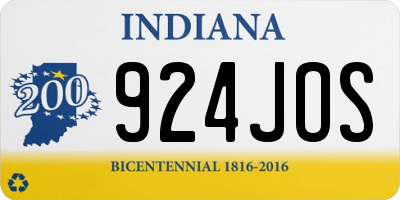 IN license plate 924JOS
