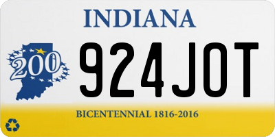IN license plate 924JOT