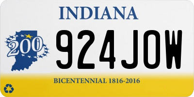 IN license plate 924JOW