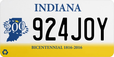 IN license plate 924JOY