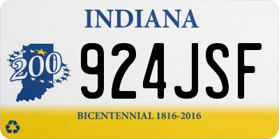 IN license plate 924JSF