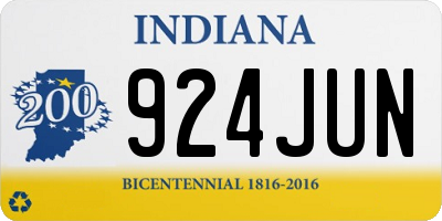 IN license plate 924JUN